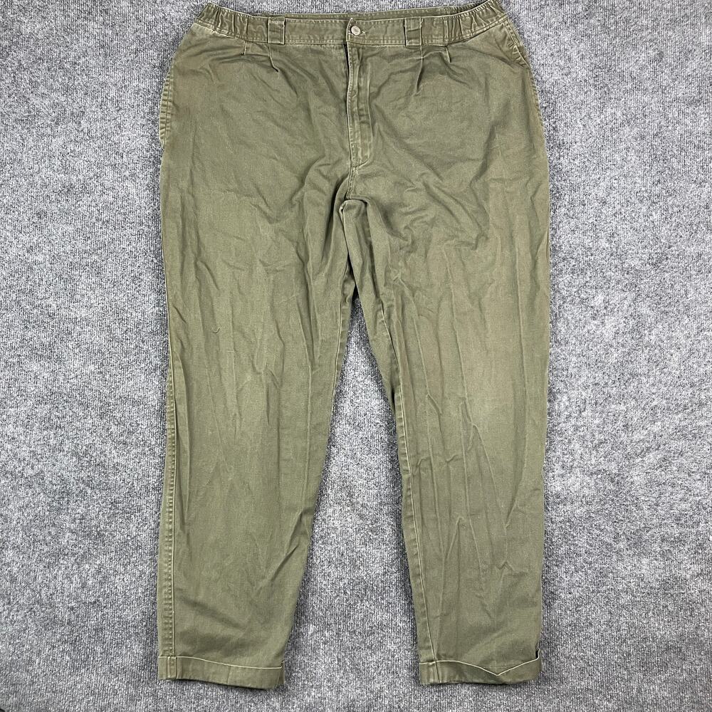 Bugle‎ Boy Pants Mens 40x32 live Green Chino Vintage Pleated Casual Relaxed Fit